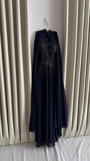 فستان سهره اللون فستقي برغندي و كحلي  من متجر جوهره MN