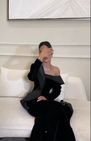 فستان سهره اللون اسود جوخ من متجر جوهره MN