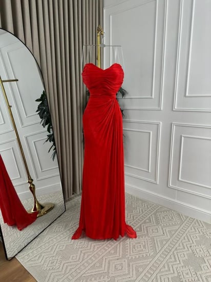 فستان سهره الخامه كرنكل  اللون تيفاني احمر عنابي  من متجر جوهره LS