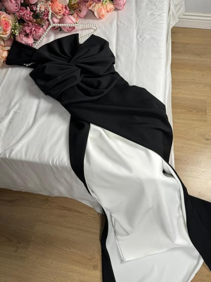 فستان اسود ابيض MN