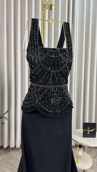 فستان سهره اللون  وردي و اسود باربي  من متجر جوهره NO MN