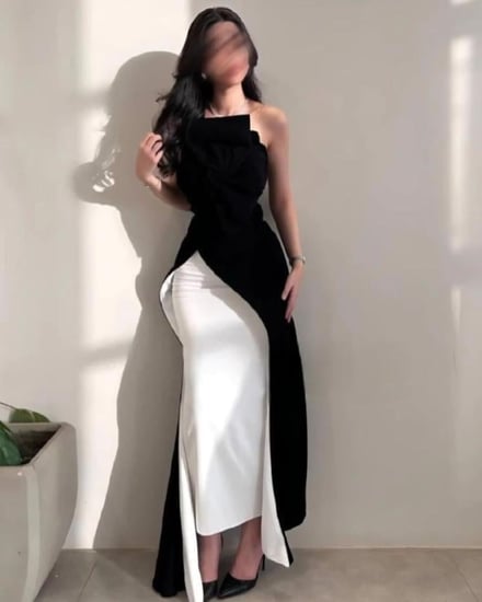 فستان اسود ابيض MN