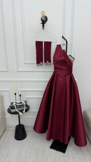 فستان سهره  اللون عودي  EF