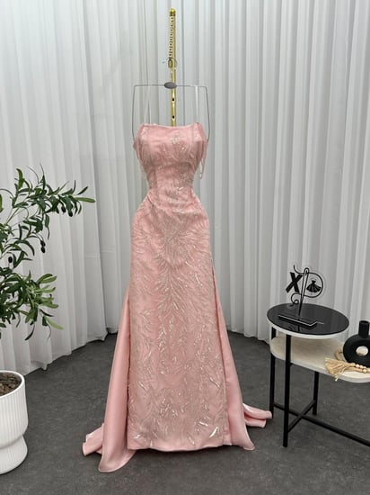 فستان سهره اللون زهري نوع القماش  بطانه تفته علا كلفه  من متجر جوهره X