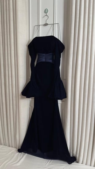 فستان سهره  اللون عنابي و كحلي و بني  خامه جوخ و مخمل من متجر جوهره MN D JO