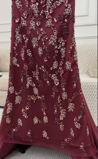فستان فخم  الخامه قماش خرز مع تفته سيلا MA