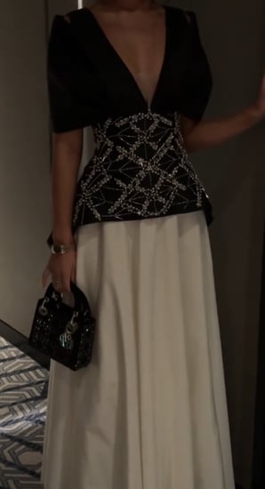 فستان سهره اللون اسود على بيج تطريز يدري من متجر جوهره FD  MN  TR FR