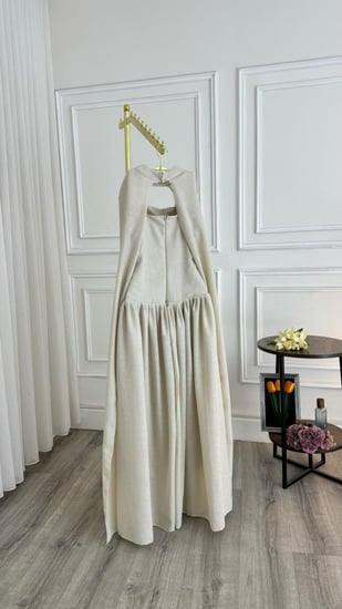 فستان بيج الخامه:لينن اصلي تطريز يدوي كرستال