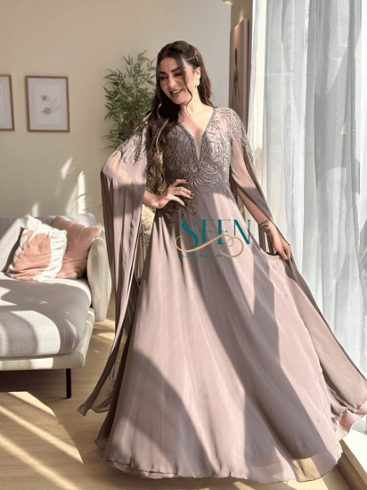 فستان ناعم مطرز بالكريستال-5