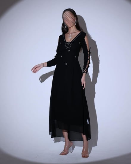 فستان اسود فخم قصير - اجمل فستان اسود قصير