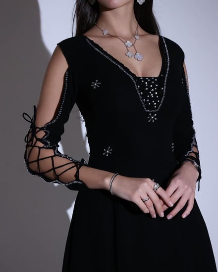 فستان اسود فخم قصير - اجمل فستان اسود قصير