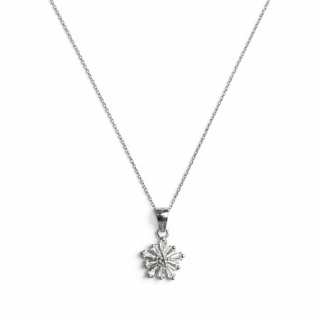 سلسال لاف بلوم LAV Bloom فضة عيار 925 بتصميم زهرة متفتحة من أحجار البا
