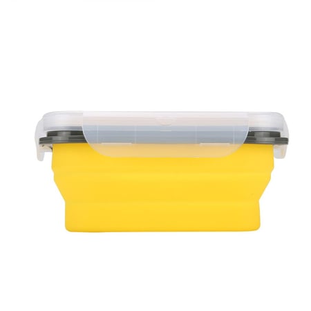 حافظة أطعمة قابلة للطي لون اصفر سيلكون 600 مل