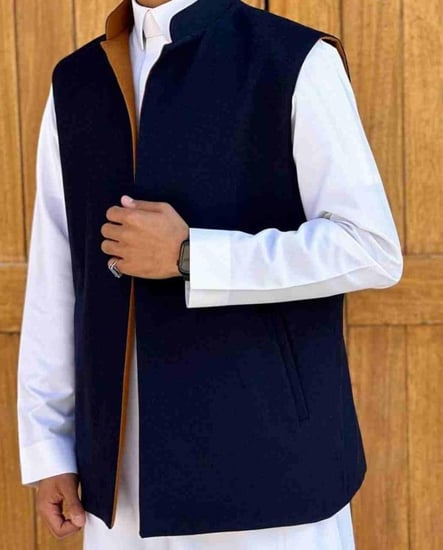 سديري جوخ دبل فيس لون كحلي وجملي