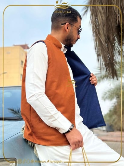 سديري جوخ دبل فيس لون كحلي وجملي
