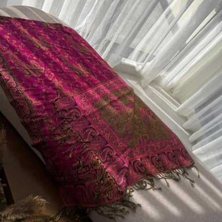 Ksh7 شال كشميري يلبس عالجهتين