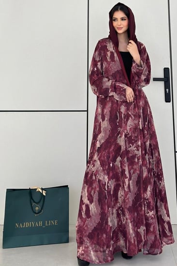 عباية مموج العنابي