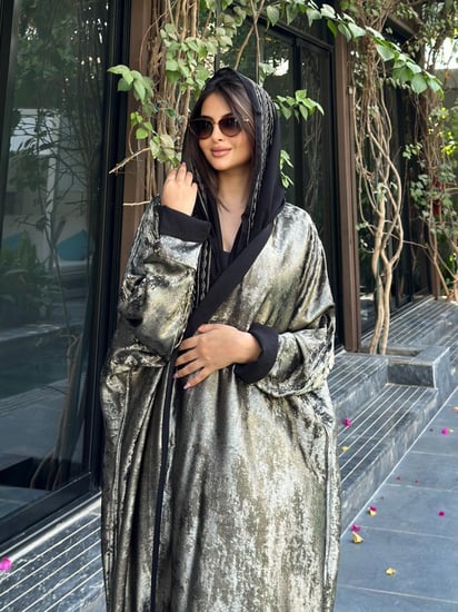 عباية حرير لامية دبل فيس