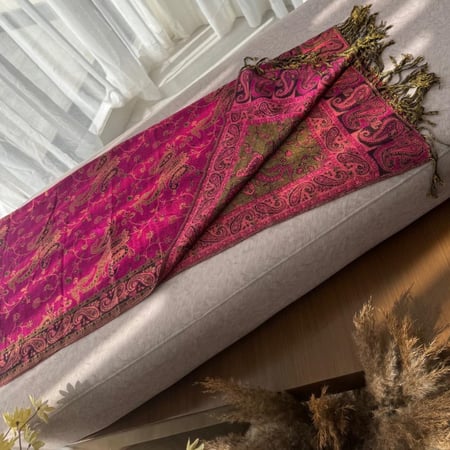 Ksh7 شال كشميري يلبس عالجهتين