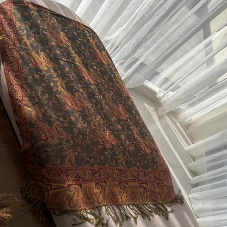 Ksh9 شال كشميري يلبس عالجهتين