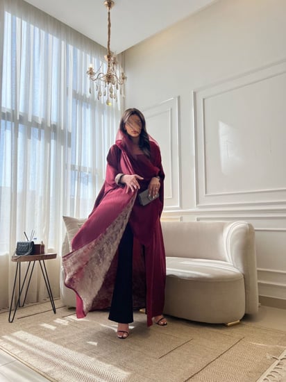 عباية حرير لامية دبل فيس