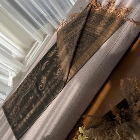 Ksh6 شال كشميري يلبس عالجهتين