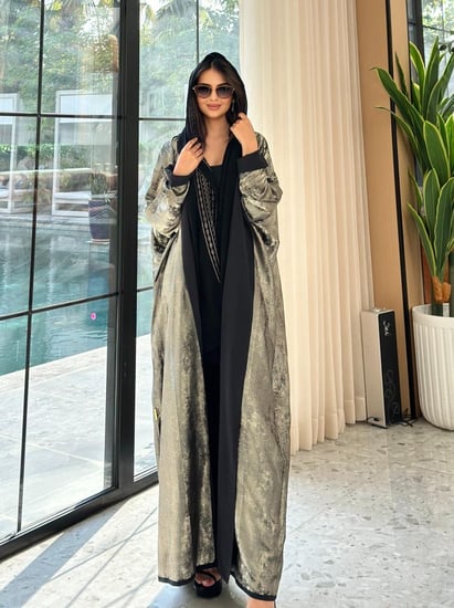 عباية حرير لامية دبل فيس