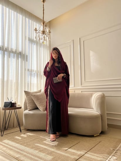 عباية حرير لامية دبل فيس