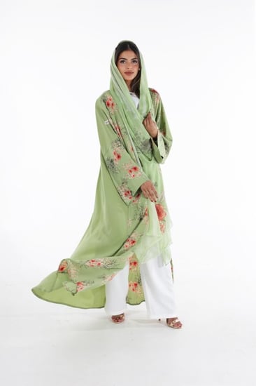 عباية الحرير تفاحي