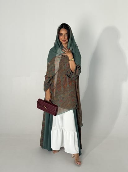 عباية الحرير الأخضر8