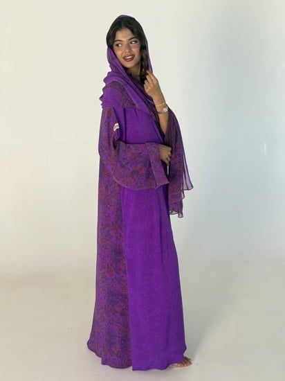 عباية الحرير بنفسجي