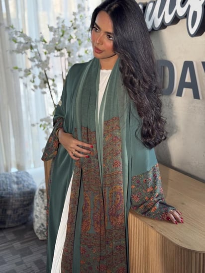 عباية الحرير الأخضر8