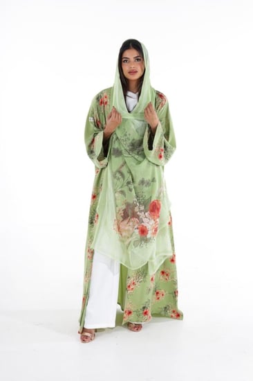 عباية الحرير تفاحي