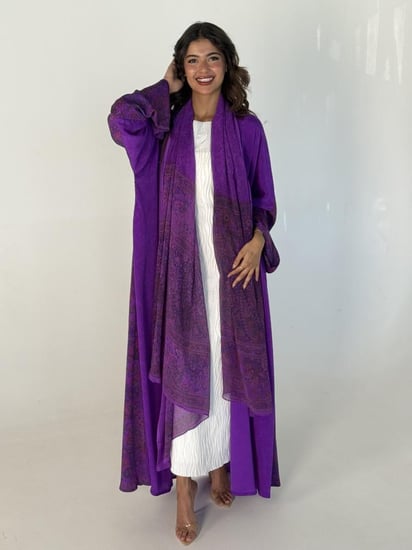 عباية الحرير بنفسجي