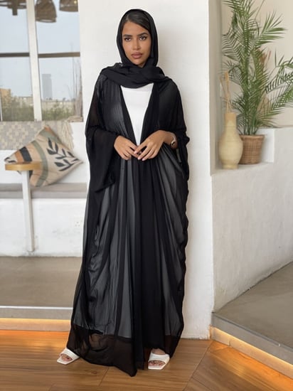 عبايات بشت اسود- بشت خفيف