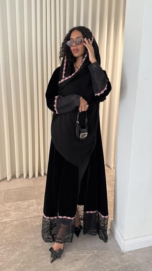 عباية شتوي بالدانتيل