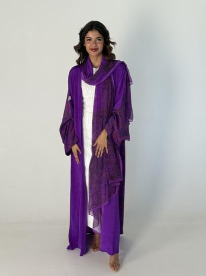 عباية الحرير بنفسجي