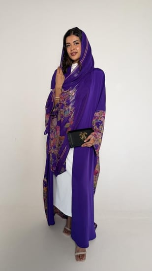 عباية حرير فيونة البنفسجية