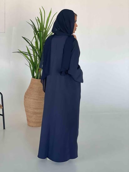 عباية كحلي بقصة عادية-عزة المتميزة