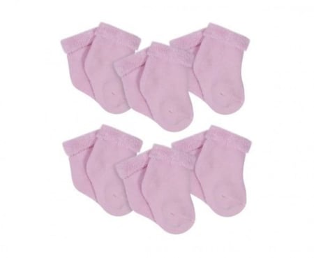 6 شرابات قصيره دافئة  لون وردي ماركة  Gerber