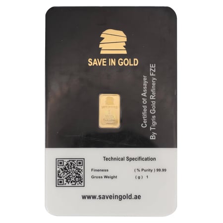 سبيكة ذهب ميكي ماوس Save in Gold عيار 24 بوزن 1 غرام