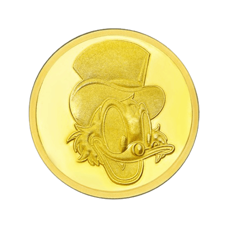 جنيه ذهب أنكل سكروج عيار 24 بي تي سي بوزن 40 غرام
