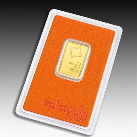 سبيكة ذهب Valcambi عيار 24 بوزن 10 غرام