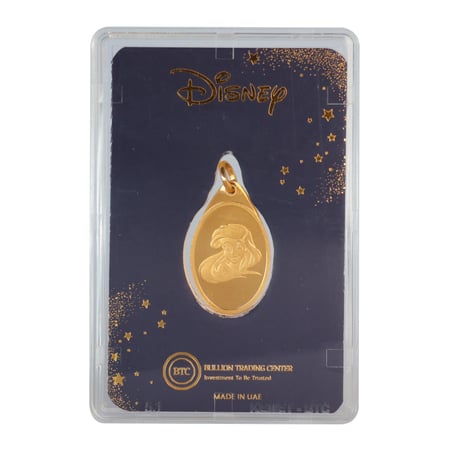 سبيكة بتعليقة حورية البحر ديزني بي تي سي ذهب عيار 24