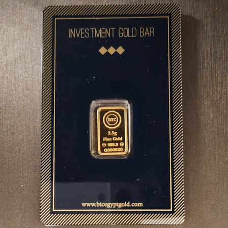 سبيكة ذهب بي تي سي عيار 24 بوزن 2,5 غرام