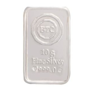 سبيكة فضة بي تي سي بنقاء 999 بوزن 10 غرام