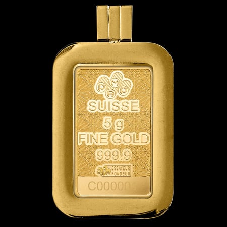 سبيكة ذهب الصقر العربي بامب عيار 24 بوزن 5 غرام مع إطار