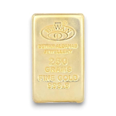سبيكة ذهب عيار 24 بوزن 250 غرام ديوان الذهب