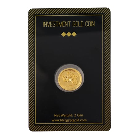 جنيه ذهب بطوطة عيار 24 بي تي سي بوزن 2 غرام