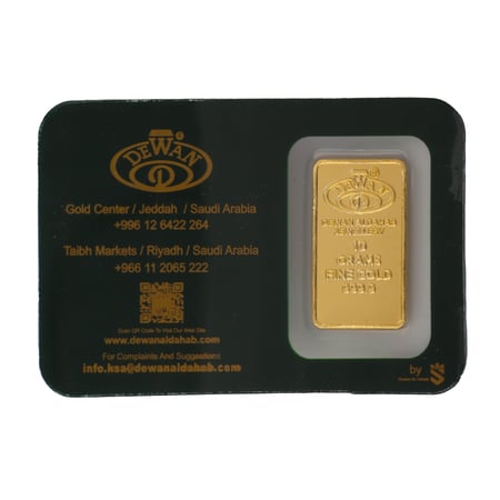 سبيكة ذهب عيار 24 بوزن 10 غرام ديوان الذهب